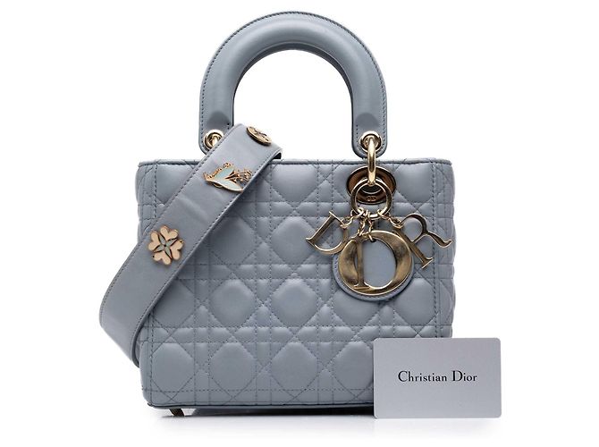 Dior Blue Small Lambskin Cannage MyABCDior Lady Dior - vista 7