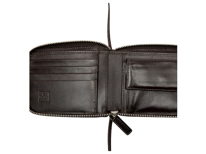Portafoglio a tracolla con zip Fendi Brown Zucca Canvas - vista 4
