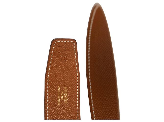 Cintura reversibile Constance H Hermès in Box Calf e Courchevel bianco - vista 5