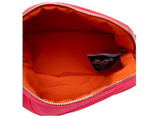 Hermès Bolide Trousse De Voyage Pouch PM in Toile Rosa - vista 4