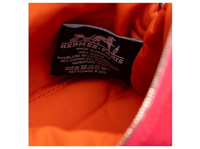 Hermès Bolide Trousse De Voyage Pouch PM in Toile Rosa - vista 5