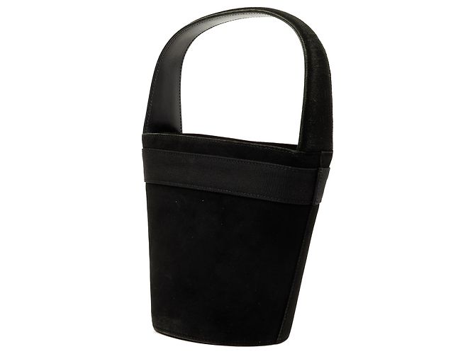 Salvatore Ferragamo Borsa a secchiello Ferragamo Vara Bow in camoscio nero - vista 2