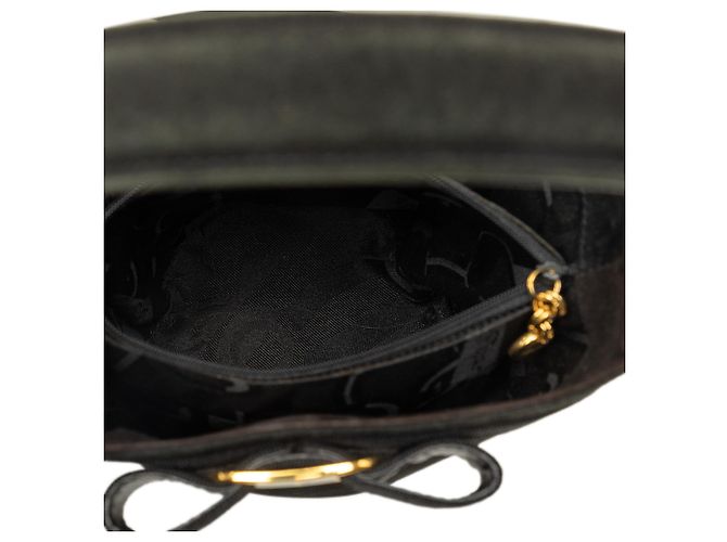 Salvatore Ferragamo Borsa a secchiello Ferragamo Vara Bow in camoscio nero - vista 4