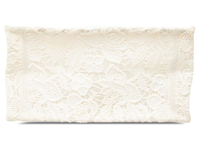 Dior Book Tote Small in mesh macramé ricamato bianco - vista 3