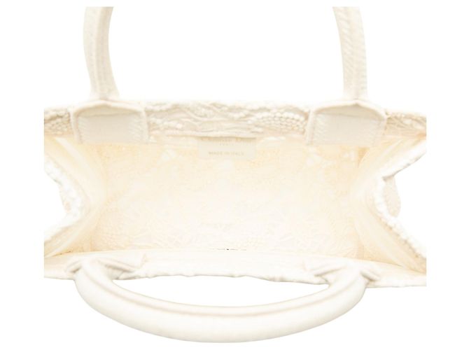Dior Book Tote Small in mesh macramé ricamato bianco - vista 4