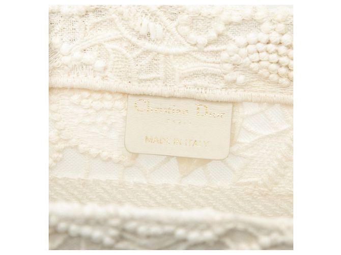 Dior Book Tote Small in mesh macramé ricamato bianco - vista 5