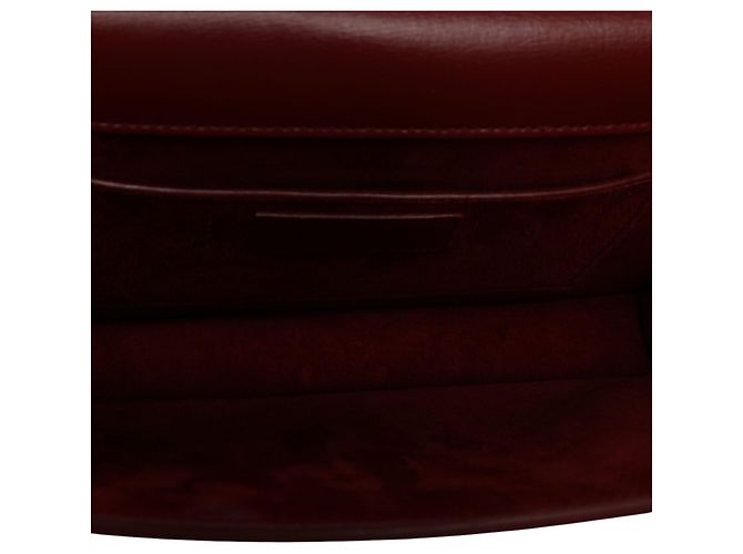 Autre Marque Borsa Saint Laurent Sunset Top Handle Large in pelle di vitello rossa con monogramma - vista 4