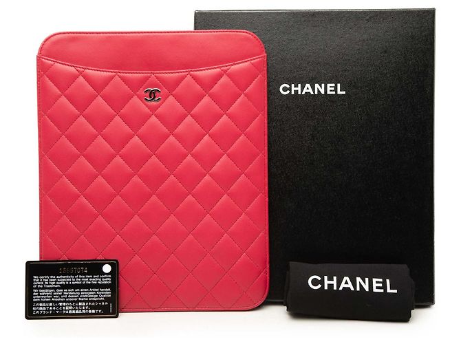 Custodia per Ipad Chanel Red CC Quilted Lambskin - vista 7