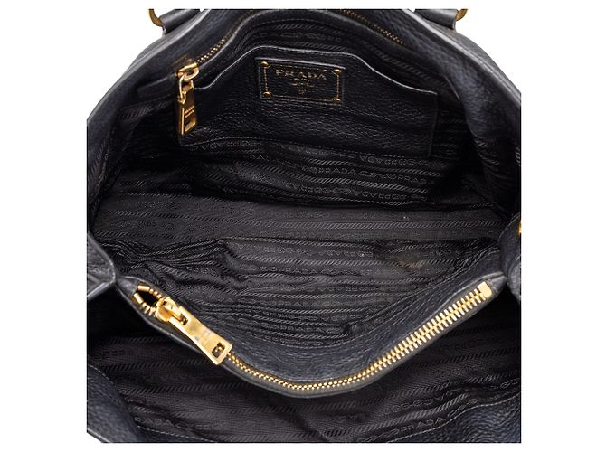 Tote aperta convertibile Prada in Vitello Daino nero - vista 4