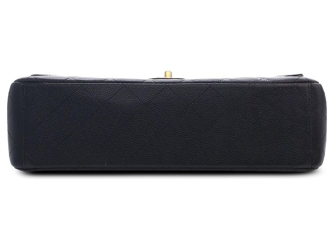 Chanel Black Maxi Classic Caviar Double Flap - vista 3