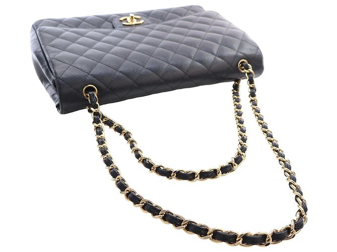 Chanel Black Maxi Classic Caviar Double Flap - vista 8
