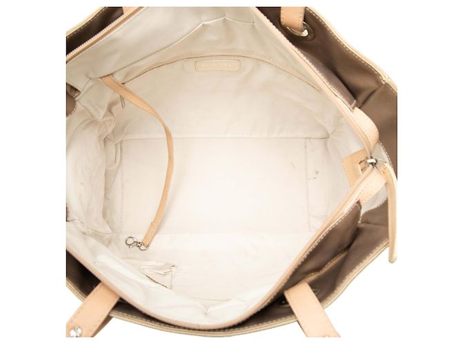 Saco Tote Chanel Paris Biarritz Large em lona revestida acolchoada Gold - vista 4