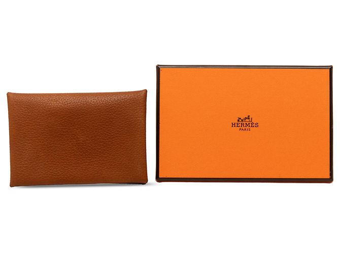 Hermès Brown Evercolor Calvi Duo Compact Card Holder - vista 7