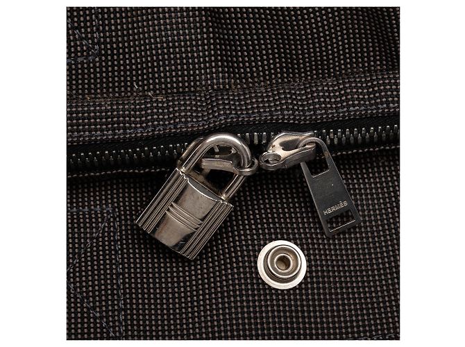 Hermès Herline Rucksack PM aus grauem Canvas - Ansicht 6