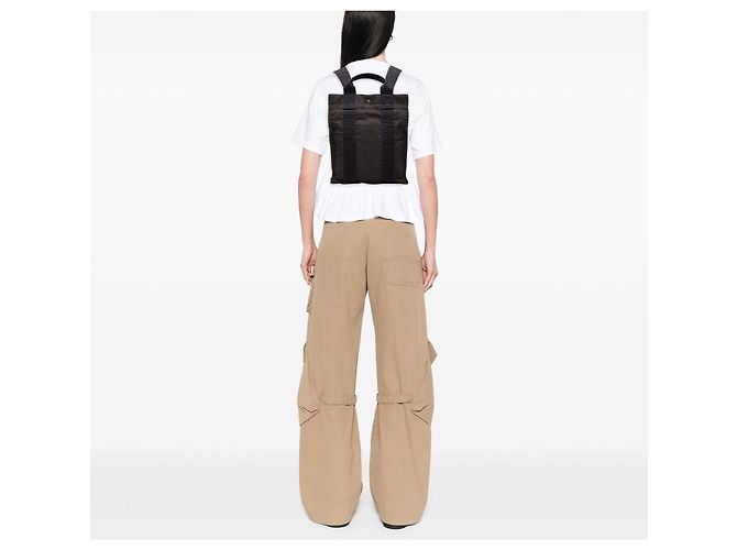 Hermès Herline Rucksack PM aus grauem Canvas - Ansicht 7
