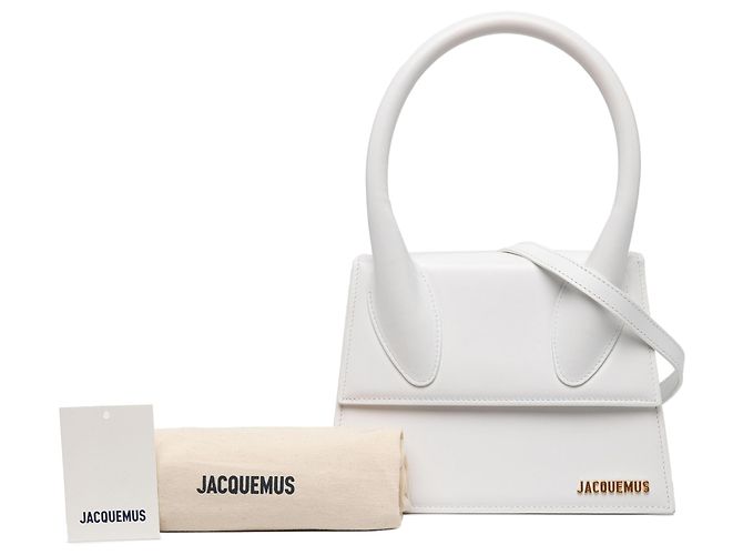 Jacquemus Le Grand Chiquito in pelle di vitello liscia bianca - vista 6