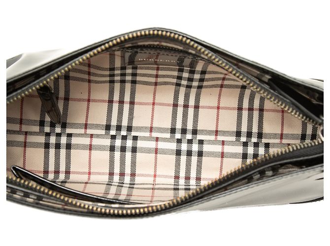 Borsa a tracolla Burberry in vernice nera - vista 4