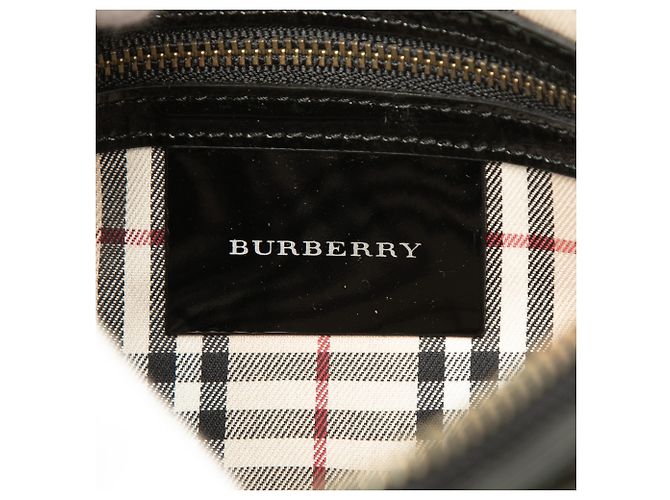Borsa a tracolla Burberry in vernice nera - vista 5