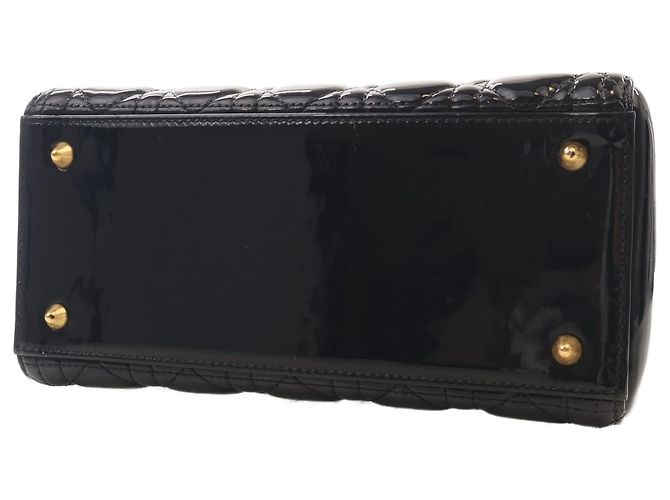 Dior Black Medium Patent Cannage Lady Dior - vista 12