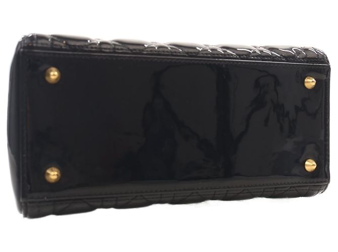 Dior Black Medium Patent Cannage Lady Dior - vista 13