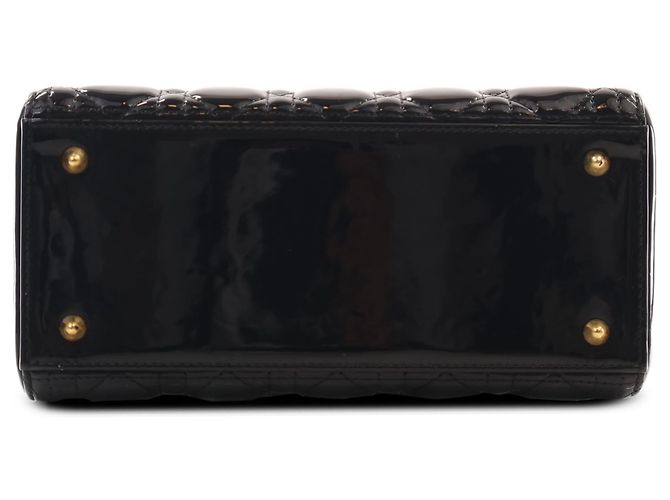 Dior Black Medium Patent Cannage Lady Dior - vista 3