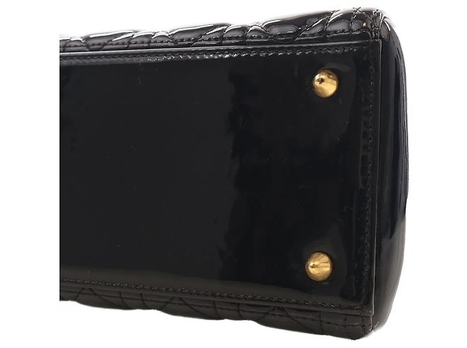 Dior Black Medium Patent Cannage Lady Dior - vista 9