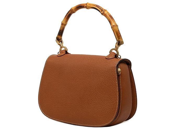 Gucci Brown Small Grained Calfskin Bamboo Night - vista 2