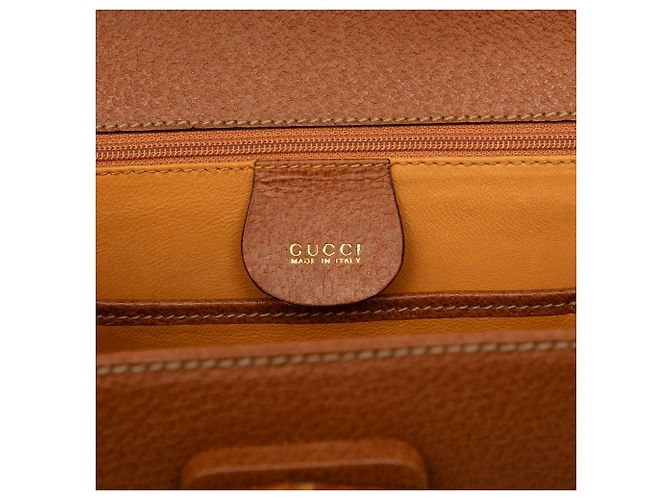 Gucci Brown Small Grained Calfskin Bamboo Night - vista 5