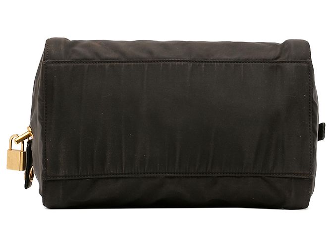 Borsa Bauletto Prada in Tessuto Nero con Catena - vista 3