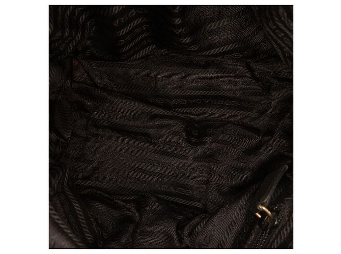 Borsa Bauletto Prada in Tessuto Nero con Catena - vista 4
