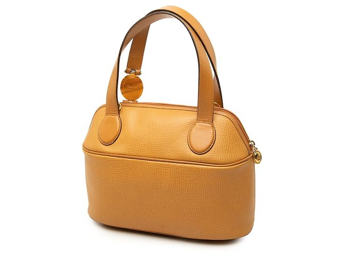 Borsa Dior in pelle gialla con manico superiore - vista 2