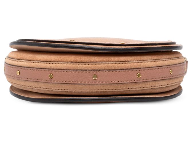 Borsa Pixie Chloé Piccola in Vitello e Camoscio Beige - vista 3