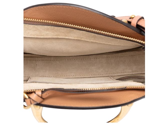 Borsa Pixie Chloé Piccola in Vitello e Camoscio Beige - vista 4