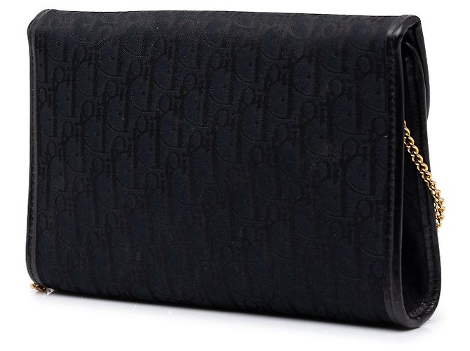 Borsa a tracolla con catena Diorissimo Trotter Canvas Nera di Dior - vista 2