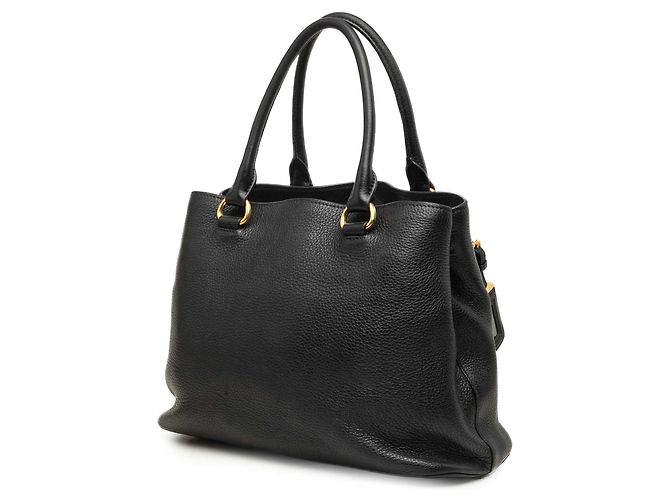 Borsa Tote Convertibile Aperta Prada in Vitello Daino Nero - vista 2
