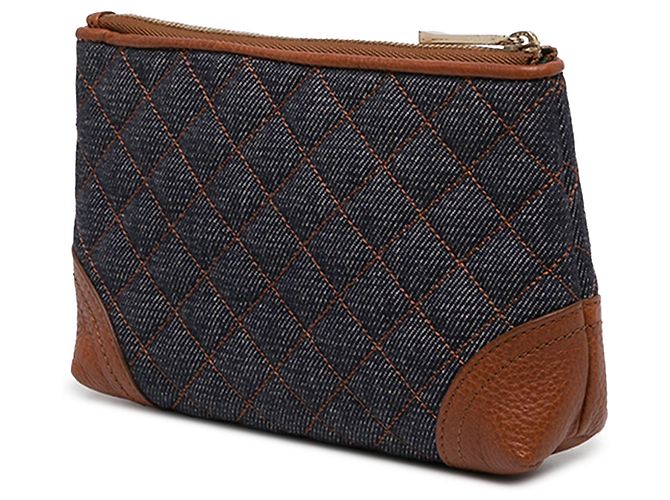 Necessaire Burberry in denim trapuntato blu - vista 2