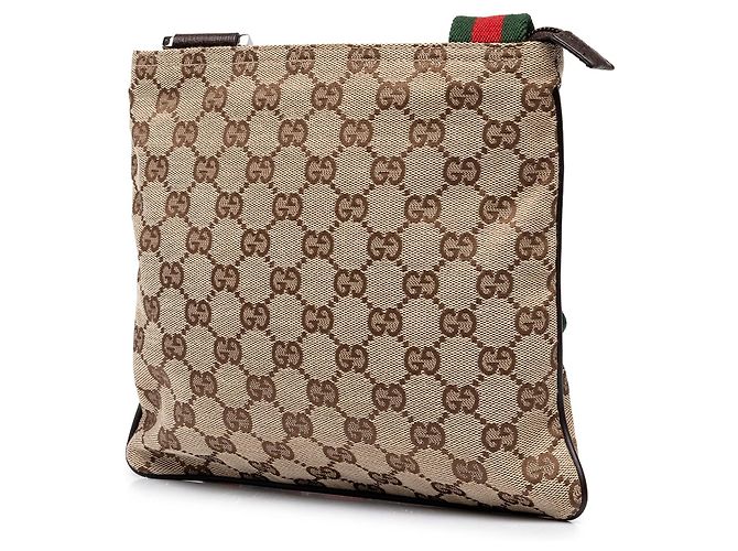Borsa a tracolla Gucci Beige GG Canvas Web - vista 2