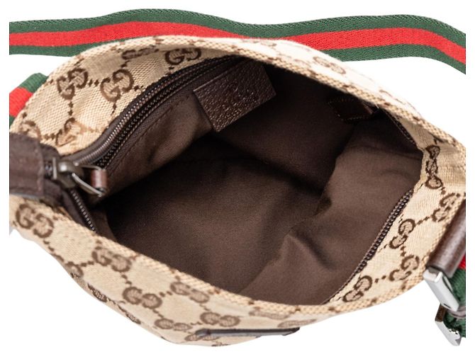 Borsa a tracolla Gucci Beige GG Canvas Web - vista 4
