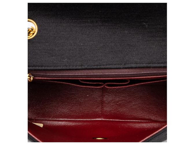 Chanel Mini Square Flap in jersey trapuntato e agnellino nero - vista 4