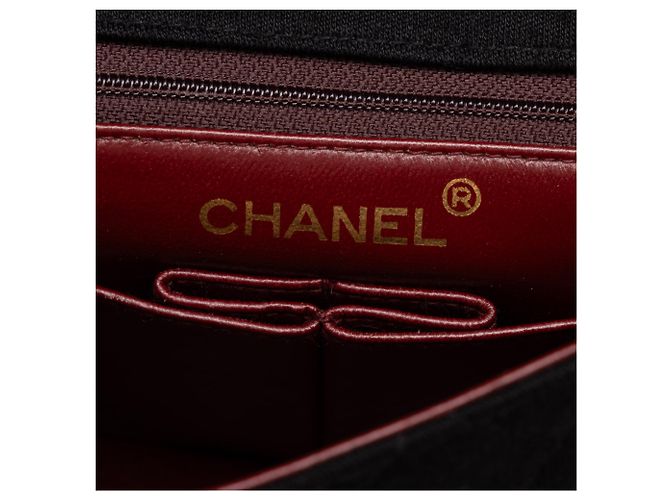 Chanel Mini Square Flap in jersey trapuntato e agnellino nero - vista 5