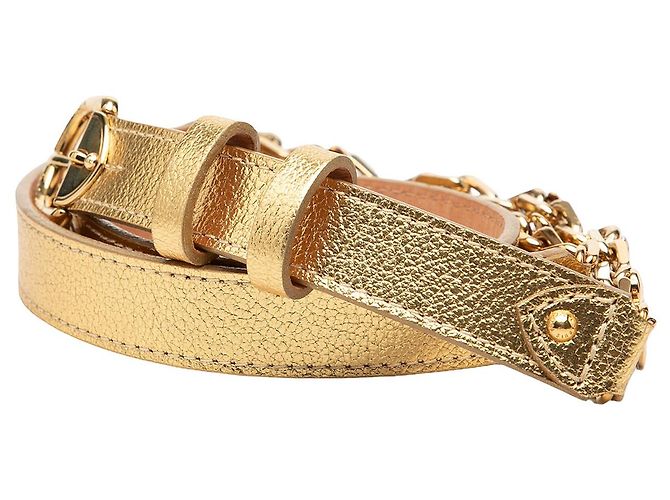 Louis Vuitton Kettengürtel aus gold-metallic Kalbsleder - Ansicht 2