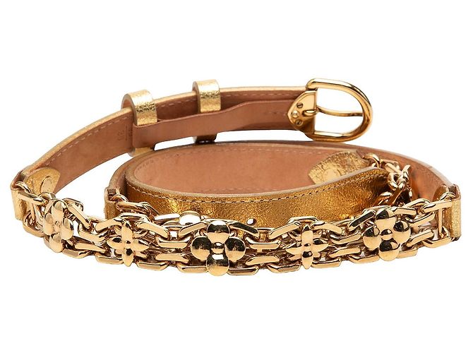 Louis Vuitton Kettengürtel aus gold-metallic Kalbsleder - Ansicht 3