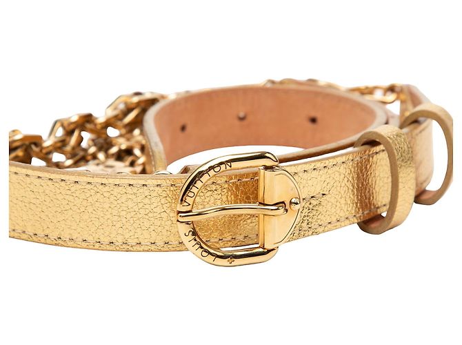 Louis Vuitton Kettengürtel aus gold-metallic Kalbsleder - Ansicht 4