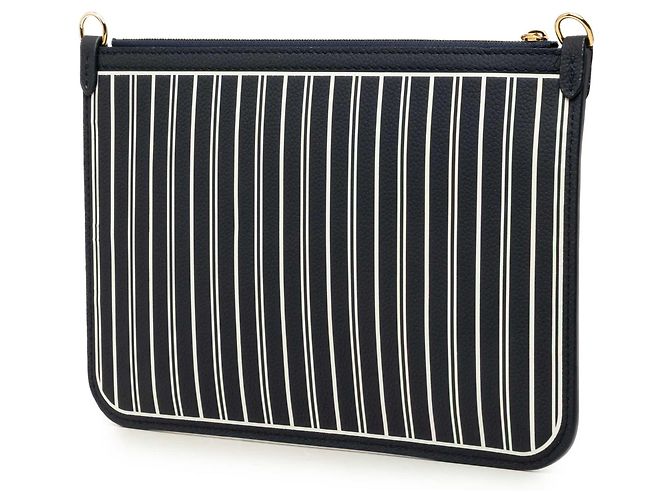 Pochette Louis Vuitton Neverfull Inside Out MM in pelle di vitello blu - vista 2