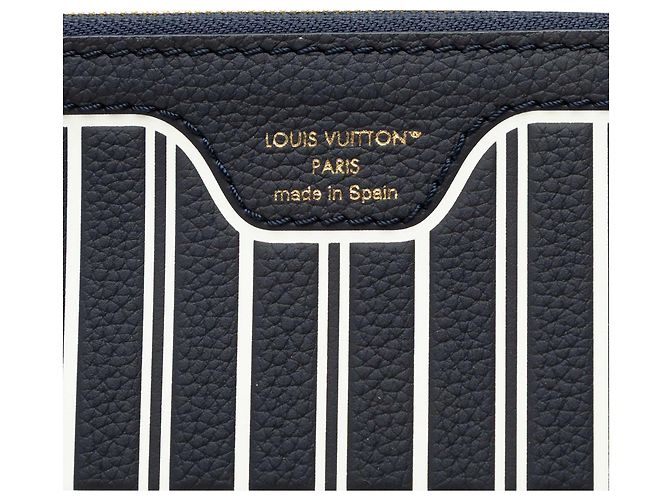 Pochette Louis Vuitton Neverfull Inside Out MM in pelle di vitello blu - vista 5