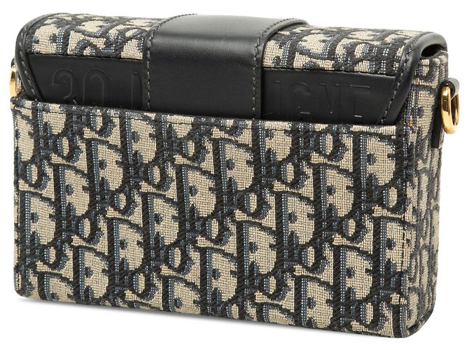 Borsa Box 30 Montaigne Dior in tela Blue Oblique - vista 2