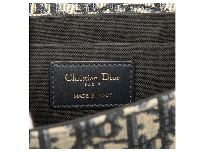 Borsa Box 30 Montaigne Dior in tela Blue Oblique - vista 5