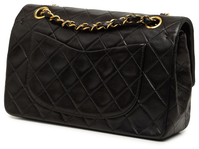 Chanel Black Medium Classic Lambskin Double Flap - vista 2