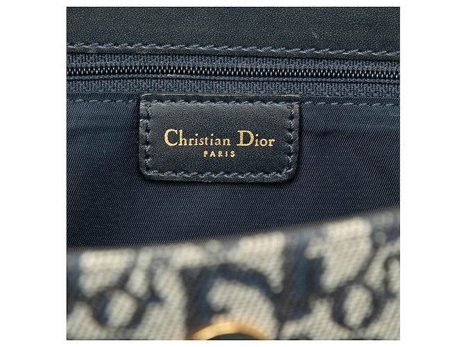 Borsa a tracolla Dior Saddle in tela Diorissimo Trotter blu - vista 5