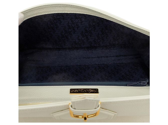 Autre Marque Saint Laurent Borsa crossbody in pelle bianca - vista 4